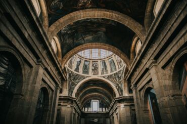 Stunning view of the Hospicio Cabañas dome in Guadalajara, Mexico showcasing historic architecture.