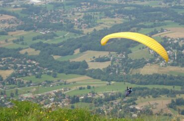 paragliding, mont revard, aix les bains, mountain, landscape, nature, view, fog
