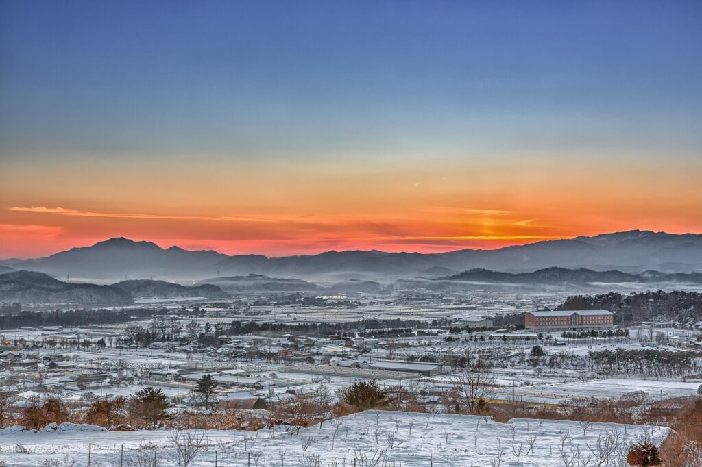 chuncheon, fog, glow, winter, sunset, sky, nature, cloud, chuncheon, chuncheon, chuncheon, chuncheon, chuncheon, winter