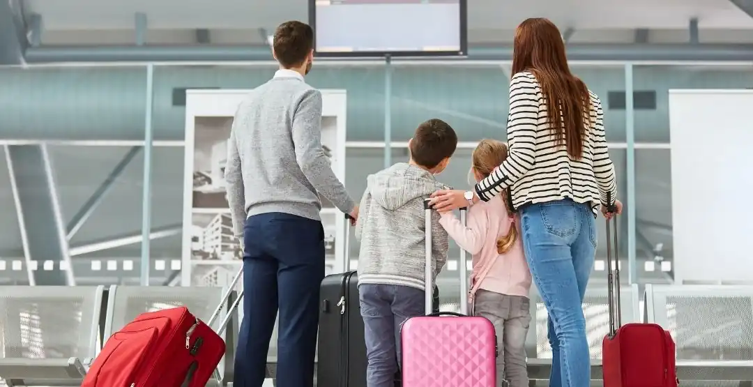 family at airport