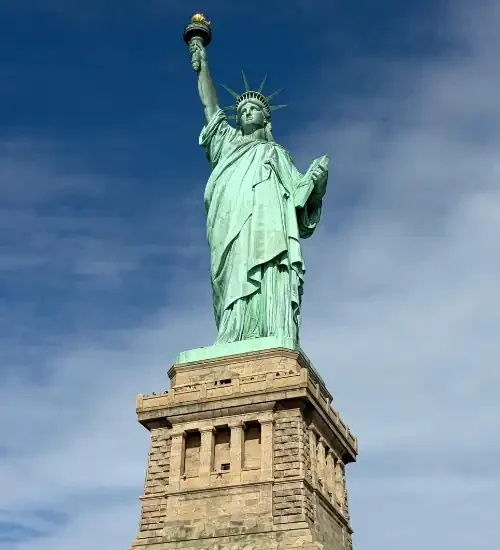 Stunning view of the statue of Liberty