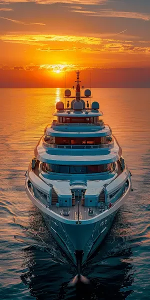 Scenic ocean view with a cruise ship for travel and holiday experiences